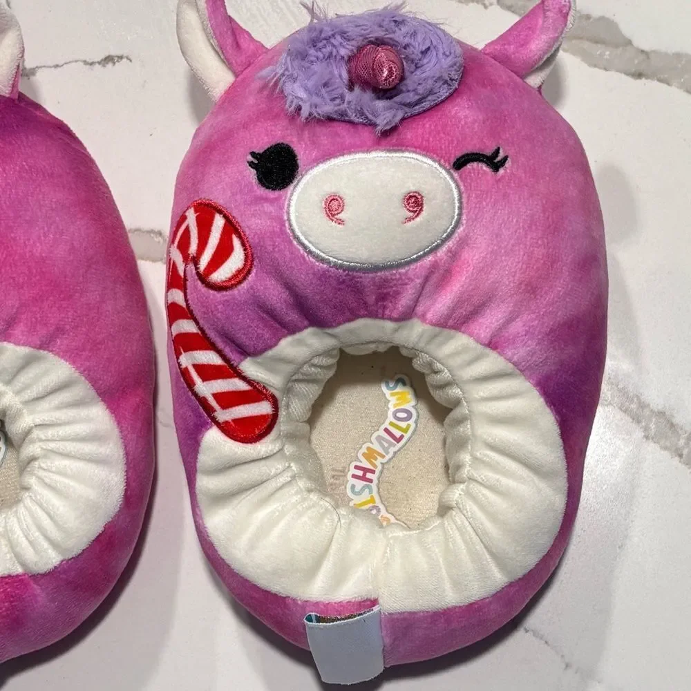 Squishmallows | Girls Plush Slippers Unicorn Pink Purple Tie dye Size 13/1